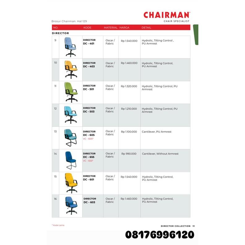 Kursi Kantor Chairman DIRECTOR DC 401 403 501 503 605 655 601 603