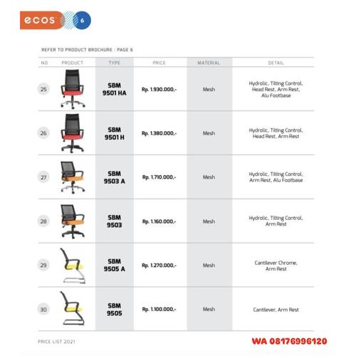 Kursi Kantor Chairman Ecos SBM 9501 HA SBM 9501 H SBM 9503 A SBM 9503 SBM 9505 A SBM 9505