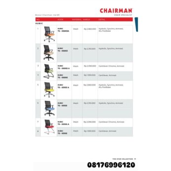 Kursi Kantor Chairman KUBIC TS 05003 A 05003 05005 A 05005 05103 A 05103 05105 A 05105