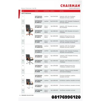 Kursi Kantor Chairman NOTTINGHAM PC 8410 ALC 8410 LC 8410 AC 8410 C 8410 A 8410 8430 ALC 8430 LC 8430 AC 8430 C 8430 A 8430 8450 AL 8450 L 8450 A 8450