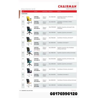 Kursi Kantor Chairman SANTORI MC 2305 A 2305 2401 A 2401 2405 A 2405 2453 A 2453 2501 A 2501 2505 A 2505 2455 A 2455