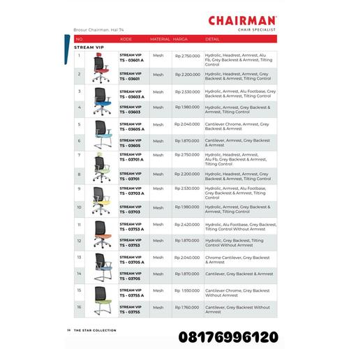 Kursi Kantor Chairman STREAM VIP TS 03601 A 03601 03603 A 03603 03605 A 03605 03701 A 03701 03703 A 03703 03753 A 03753 03705 A 03705 03755 A 03755