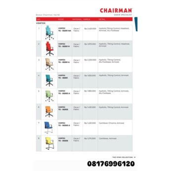Kursi Kantor Chairman VORTEX TS 05301 HA 05301 H 05301 A 05301 05303 A 05303 05305 A 05305