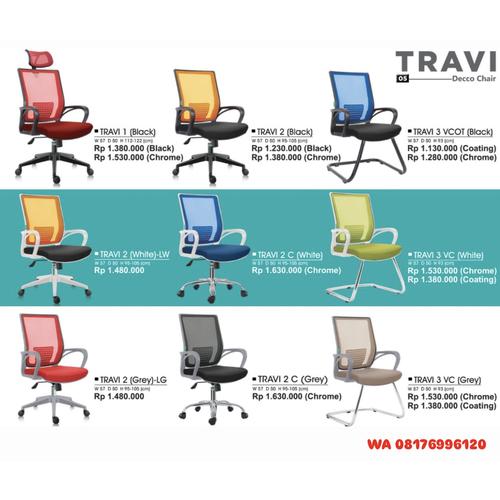 Kursi Kantor Donati Decco TRAVI 1 (Black) TRAVI 2 (Black) TRAVI 3 VCOT (Black) TRAVI 2 (White)-LW TRAVI 2 C (White) TRAVI 3 VC (White) TRAVI 2 (Grey)-LG TRAVI 2 C (Grey) TRAVI 3 VC (Grey)