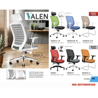 Kursi Kantor Donati VALEN 1 2 C AL – W C – W LW – W V1- C V1- C W