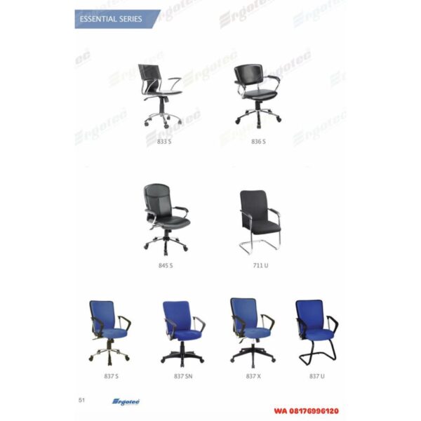 Kursi Kantor Ergotec 833 S 836 S 845 S 711 U 837 S 837 SN 837 X 837 U