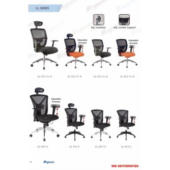 Kursi Kantor Ergotec GL 952 Y1-A GL 952 Y1-B GL 852 Y1-A GL 852 Y1-B GL 953 Y1 GL 953 X GL 853 Y1 GL 853 X