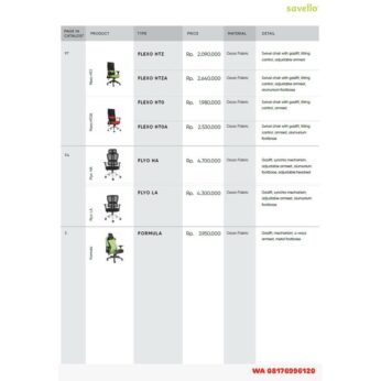 Kursi Kantor Savello FLEXO HTZ HTZA HTO HTOA, FLYO HA LA, FORMULA