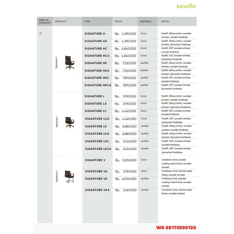 Kursi Kantor Savello SIGNATURE H HA HC HCA HK HKA HKC HKCA L LA LC LCA LK LKA LKC LKCA V VA VK VKA