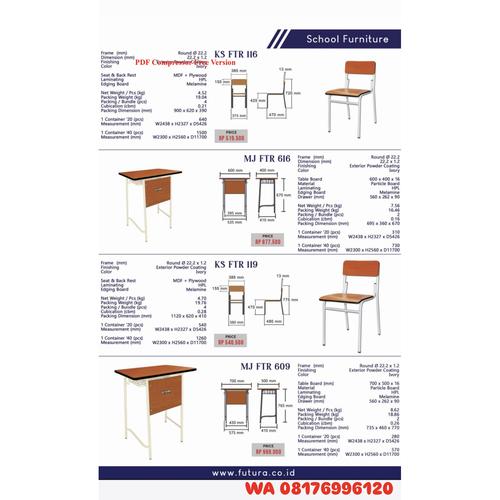 Kursi Sekolah Futura KS FTR 116 MJ FTR 616 KS FTR 119 MJ FTR 609