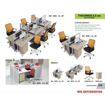 Penyekat Meja Kantor Donati DO. W25. I G.2P 6P