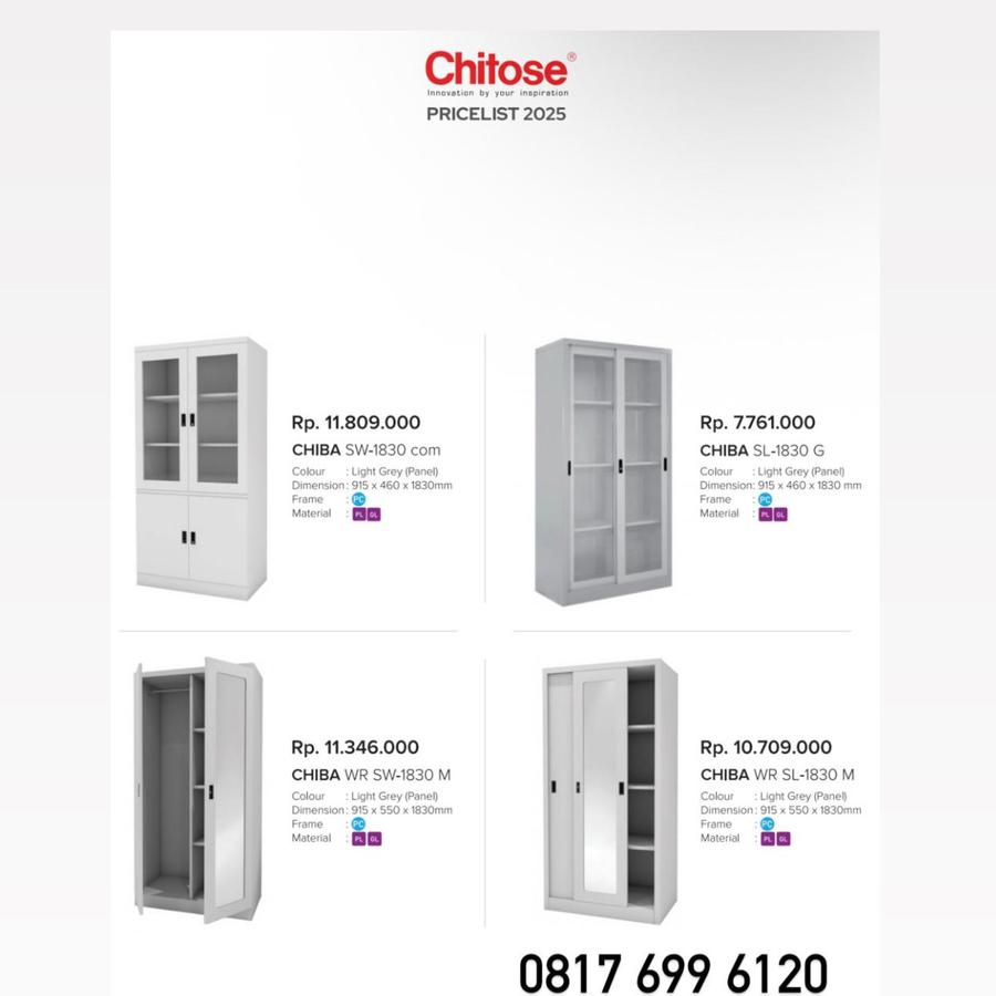 Rak Kantor Chitose CHIBA SW-1830 com CHIBA SL-1830 G CHIBA WR SW-1830 M CHIBA WR SL-1830 M