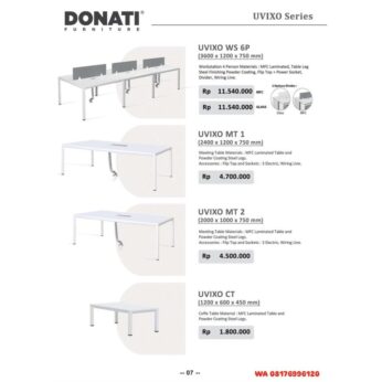Rak Kantor Donati UVIXO WS 6P, MT 1, MT 2, CT, BC 1, BC 2, DW, CR 1, CR 2, CR 3