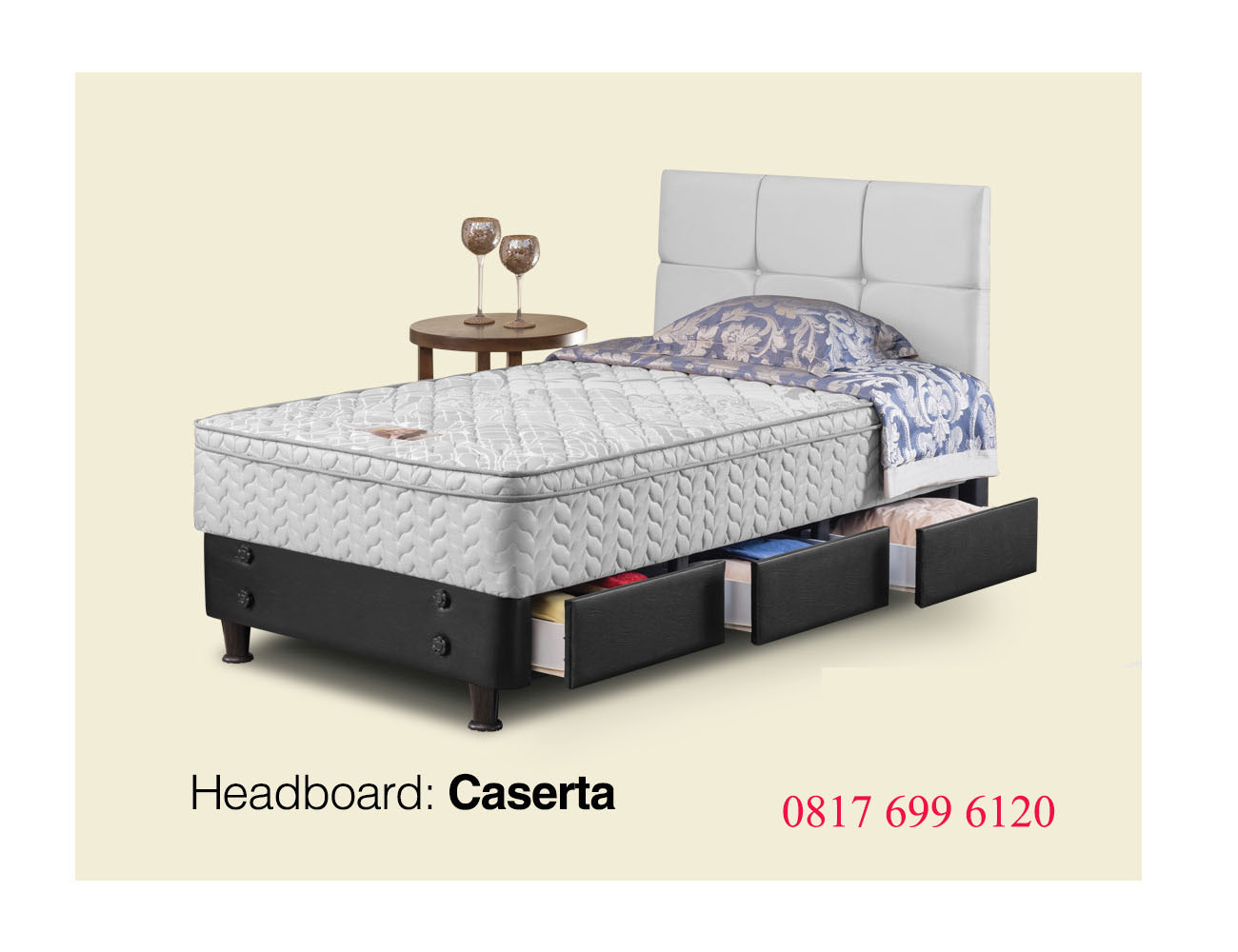 Springbed Guhdo Drawer Bed Standard Plush Top - Caserta