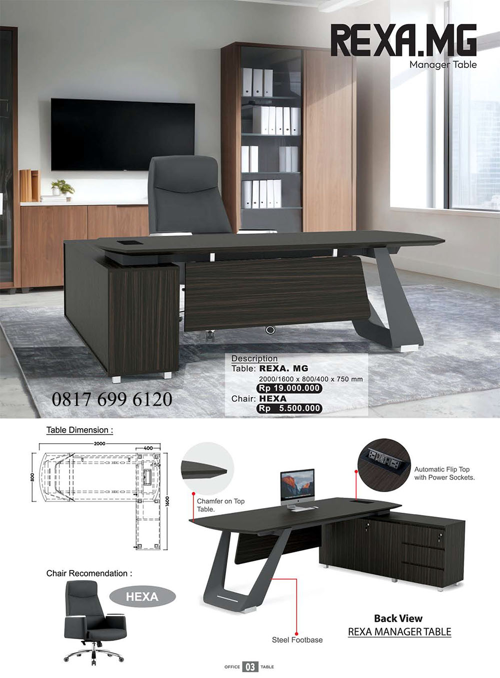 Meja Kursi Manager Donati Ultimate Rexa.MG