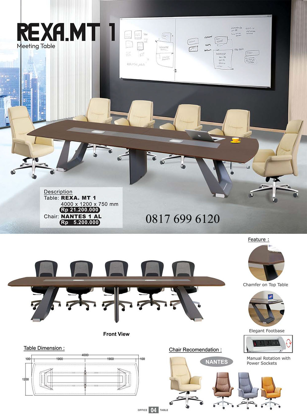 Meja Kursi Meeting Donati Ultimate Rexa.MT1