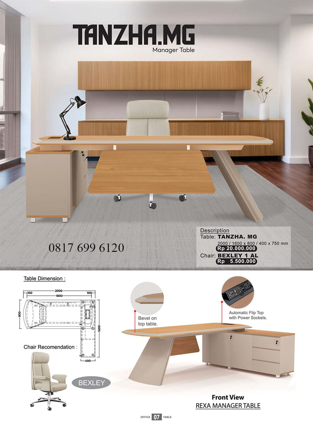 Meja Kursi Manager Donati Ultimate Tanzha.MG